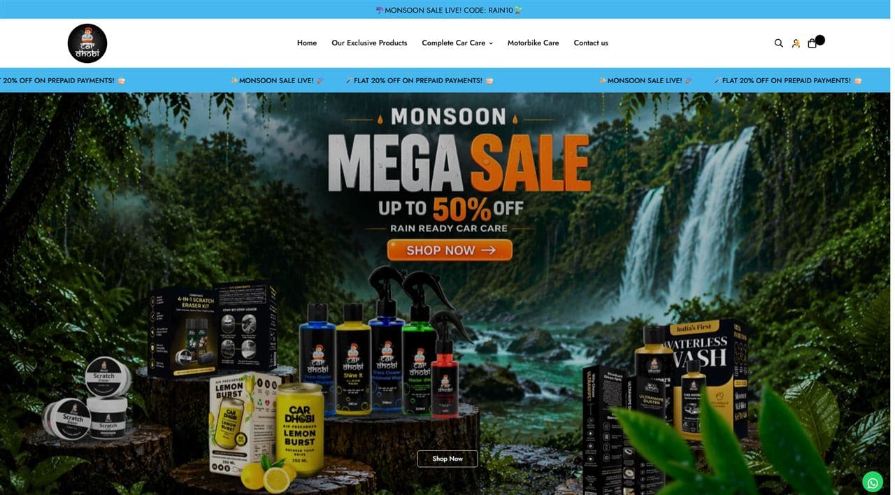 Car Dhobi website